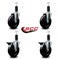 Service Caster 5'' Hard Rubber Wheel Swivel 1-1/4'' Expand Stem Caster Set 2 Brakes, 4PK SCC-EX20S514-HRS-2-PLB-2-114 - alternate 2